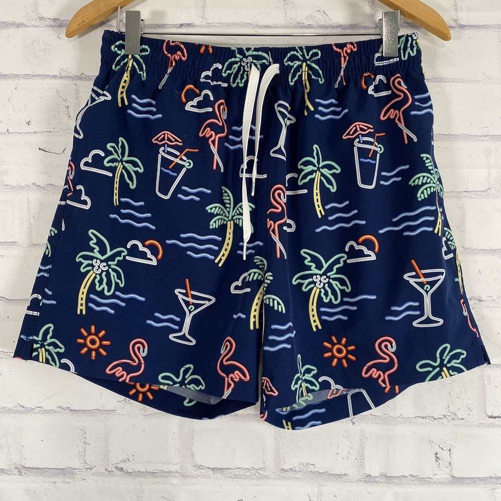 Chubbies Swim Trunks Men's Size Medium Lined Elastic Waist Blue 5.5" Inseam
